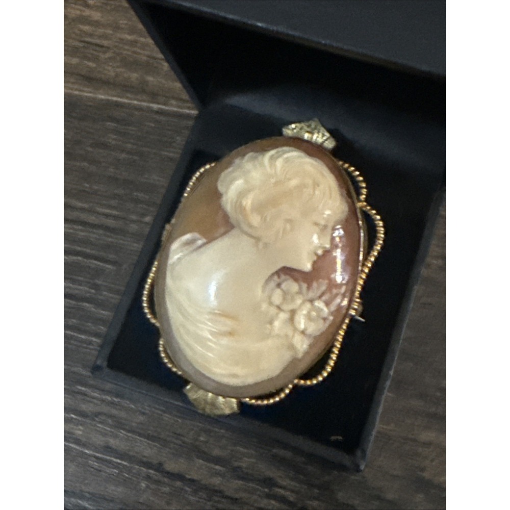 Vintage Estate PR ST Co. Providence Stock Co 1/20 12K GF Cameo Brooch